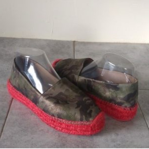 Conchisa green and red sole camouflage Espadrilles size 6 EU 36 - Picture 6 of 7